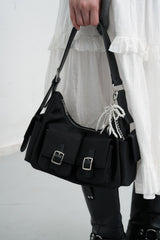 out pocket shoulder bag