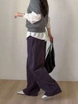 Maple Dyed Cotton Wide Pants