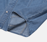  Liu Western Snap Button Denim Shirt