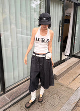 トラック ステッチ バミューダ デニム