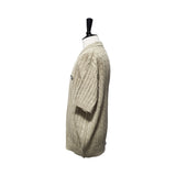 Beige Cable Collar Short Sleeve Knit