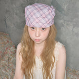 glitter check pattern scarf pink