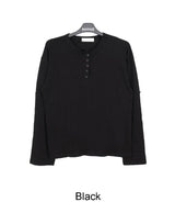 Heren Roll-up Slub Henley Neck Long Sleeve