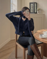 Knit cardigan & scarf set