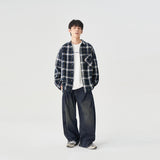 TopBasicsワークウォッシュドバレルレッグデニムパンツ