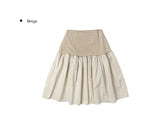 Apyo Stripe Color Matching Banding Tiered Midi Skirt