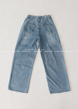 Light blue string strap cutting wide pants