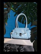 Mini Blue “MALDIVES” Oiled Leather Biker Bag