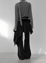 Corduroy semi-bootcut pants