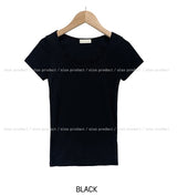 [U-BASIC] スリミングベーシックスクエアネック半袖Tシャツ
