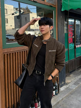Owen knitwear suede jacket