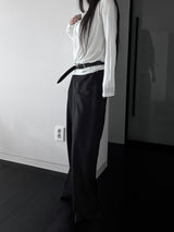loose V-wrap shirring T (2color)