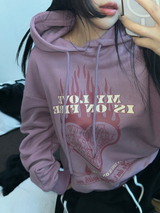 LOVING IN FIRE HOODIE T SHIRT 🖤🩷2COLOR