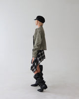 Wrinkle Shirring Belt Western Wide Long Boots