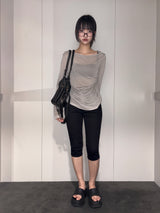 Shy Black Denim Capri Pants