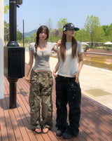 Multiple Pocket Low Cargo Pants