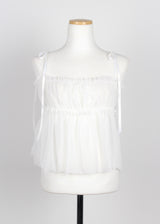 MESH SHIRRING TOP