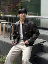 Kai zipper leather jacket