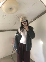hairy overfit cardigan