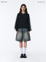 BTB : WAVE WASHING BERMUDA SHORTS [BLUE CORE] [UNISEX]
