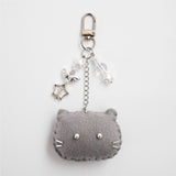 [soft keyring] silver cat (grey)