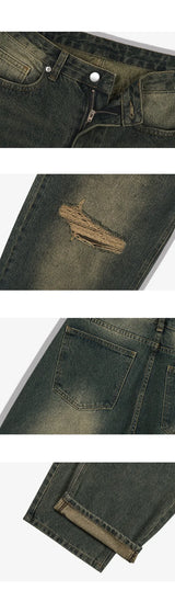 vintage balloon wide denim pants (muddy indigo)
