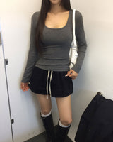 [ORIGINAL] ソフトリブロングスリーブTシャツ