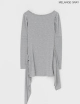 [MADE]ラシャパフドレープミニワンピース