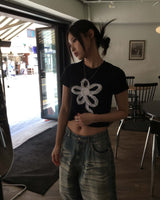 Cat gradation denim pants