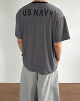 モスプリントストライプショートスリーブTシャツ