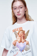 ルーズフィットTシャツ キューピッドオンクラウド