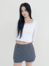 Moa skirt pants (Gray)