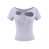 Liora Ribbon Cutout Tee