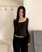 Pumin Square-Neck Fleece Slim T-Shirt