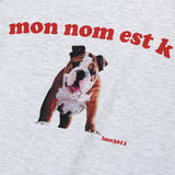 K プリントスリーブレスTシャツ / K PRINTING SLEEVLESS T-WHITE MELANGE
