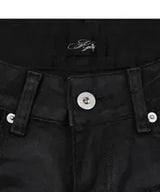 TRIPLE ZIP FOIL SHORTS (BLACK)
