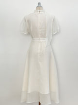 Hanin V-neck Chiffon Tie Short Sleeve Long One Piece