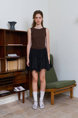 Wave frill skirt_black