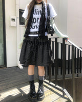 Pereu Dot Frill Midi Skirt