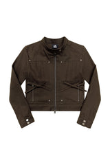 PINTUCK COTTON JACKET (BROWN)