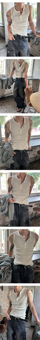 [S/S] Pigment golgi henry neck sleeveless(4color)