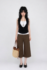 LAYERED-LOOK HALTER DRAPED TOP (3COLORS!)