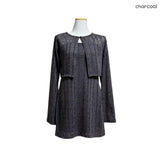 (Set/3color) Damaged Sleeveless Onepiece & Crop Cardigan Set