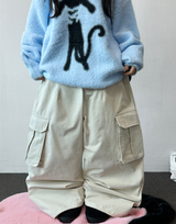 balloon fruity peach-skin cotton cargo balloon pants 🤍🩶🩵 3 COLOR