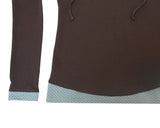 dot wrap layered hoodie / brown