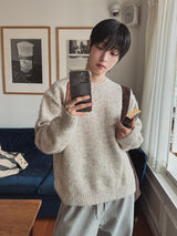 [wool 10%] ハガブルツートーンミックスモヘアニット