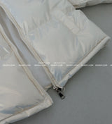 Glossy Two-Way Cropped Short Padded Jacket
