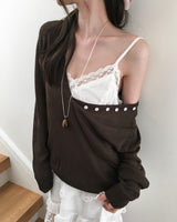 honey brown : drop necklace