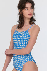 [Gingham Cottage_blue] One Piece Swimsuit
