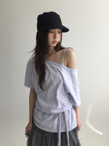 シェール レース スリーブレス(3color)
